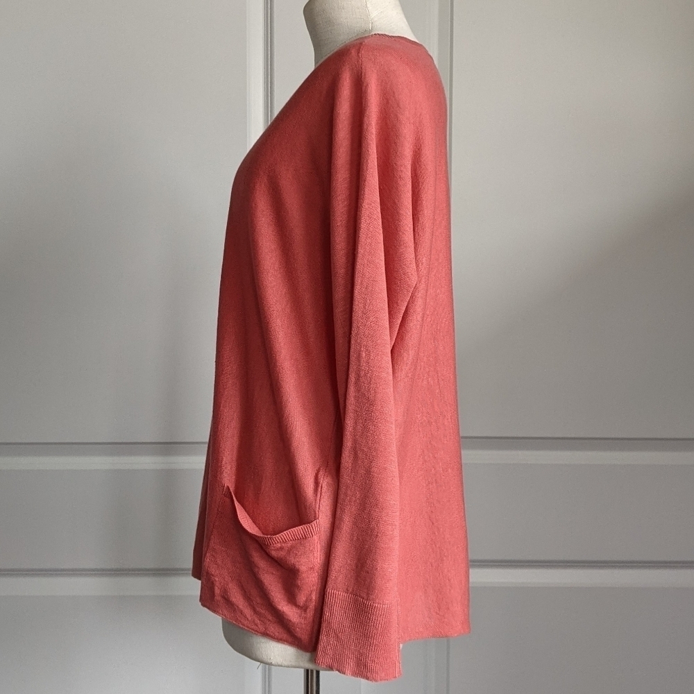 Eileen Fisher Top Pullover Lightweight Long Sleeve Cotton Linen Cedar M NWT - Picture 10 of 15